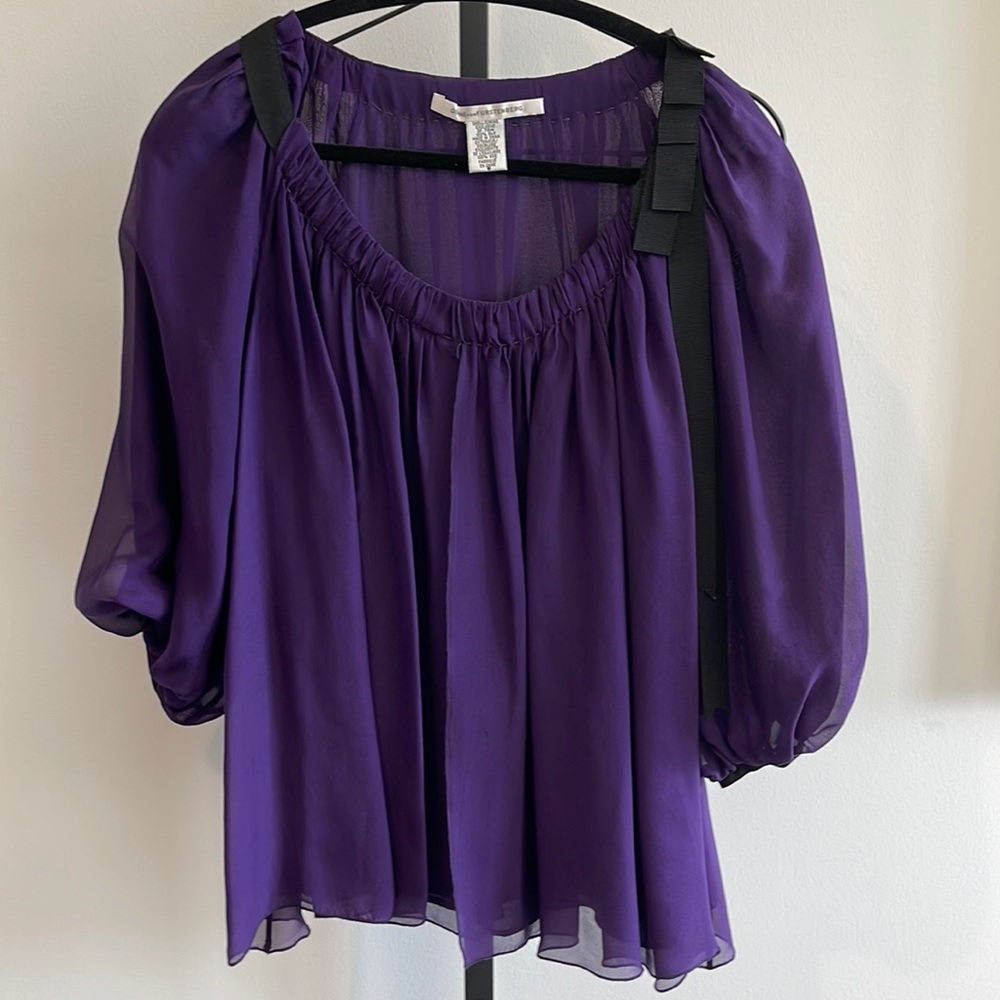 Diane Von Furstenberg Purple Blouse 6
